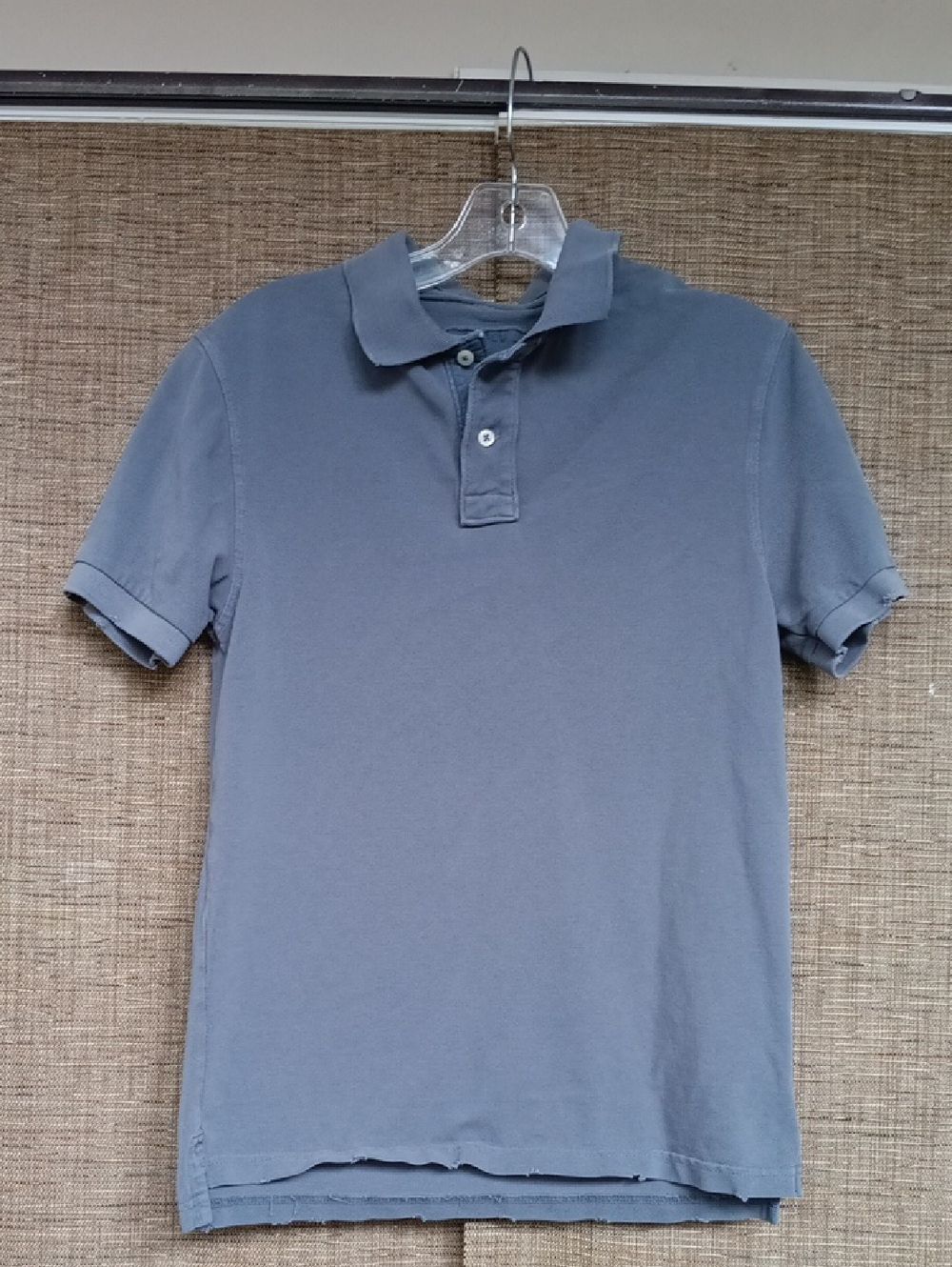 Men's J CREW distressed Cotton Polo Shirt Color Grey